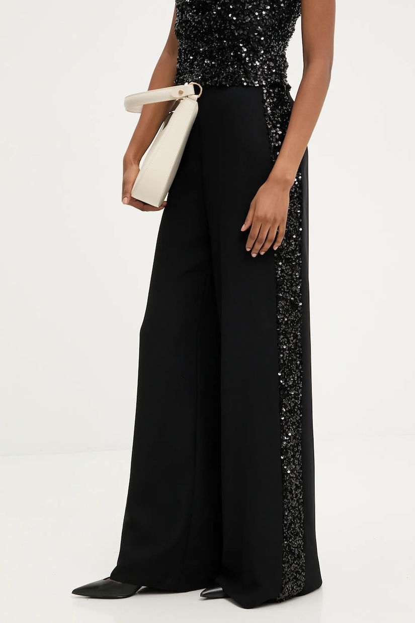 Answear.LAB pantaloni culoarea negru, lat, high waist