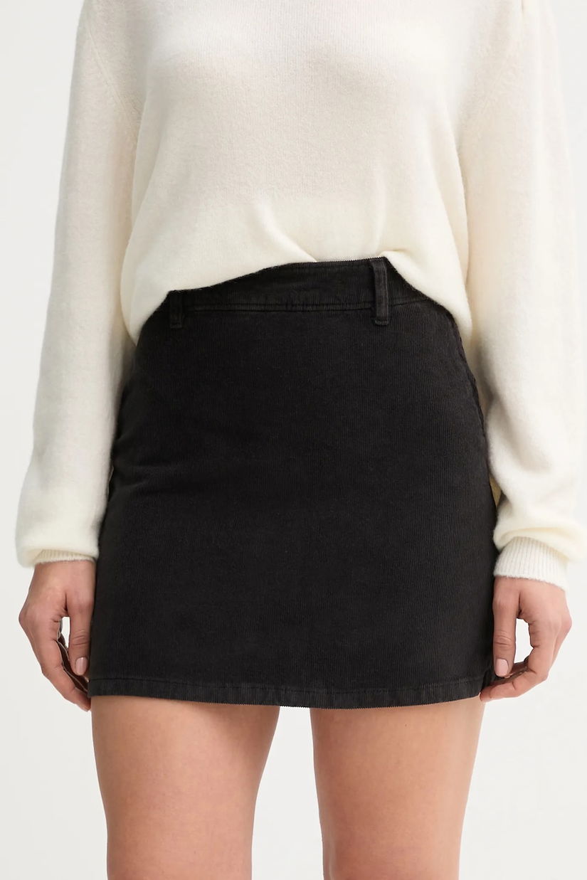 United Colors of Benetton fustă din velur culoarea negru, mini, drept, 41ULD005B