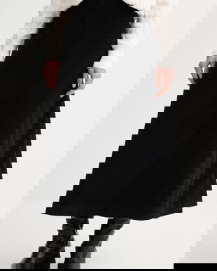 United Colors of Benetton fustă din bumbac culoarea negru, midi, evazați, 494BD0058