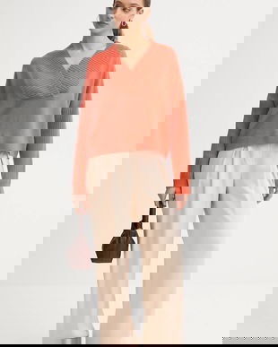 United Colors of Benetton pulover din amestec de lână culoarea portocaliu, 1444D403H