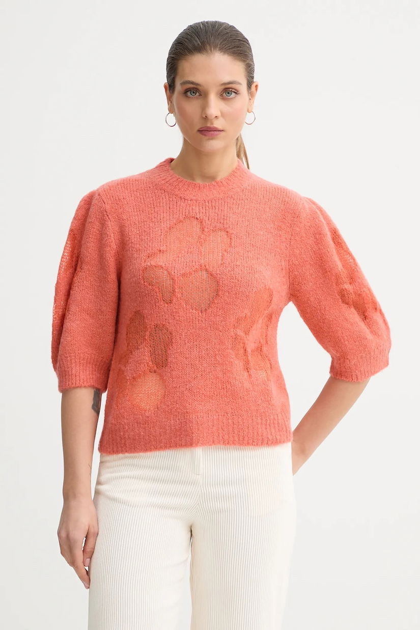 United Colors of Benetton pulover din amestec de lână culoarea portocaliu, light, 18L4E10EV