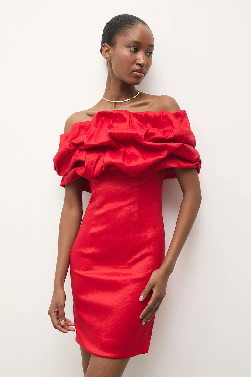 Answear.LAB rochie culoarea rosu, mini, mulata