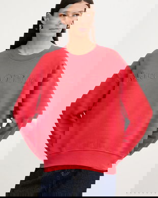 Marc O'Polo hanorac de bumbac culoarea roșu, uni, 600407354175