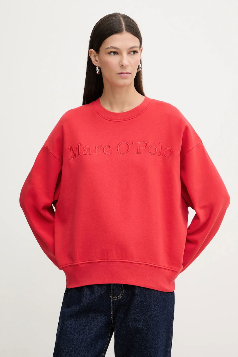 Marc O'Polo hanorac de bumbac culoarea roșu, uni, 600407354175