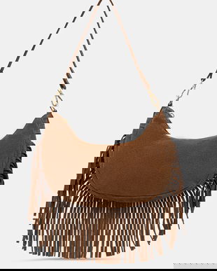 Answear.LAB geanta de mana din piele intoarsa culoarea maro