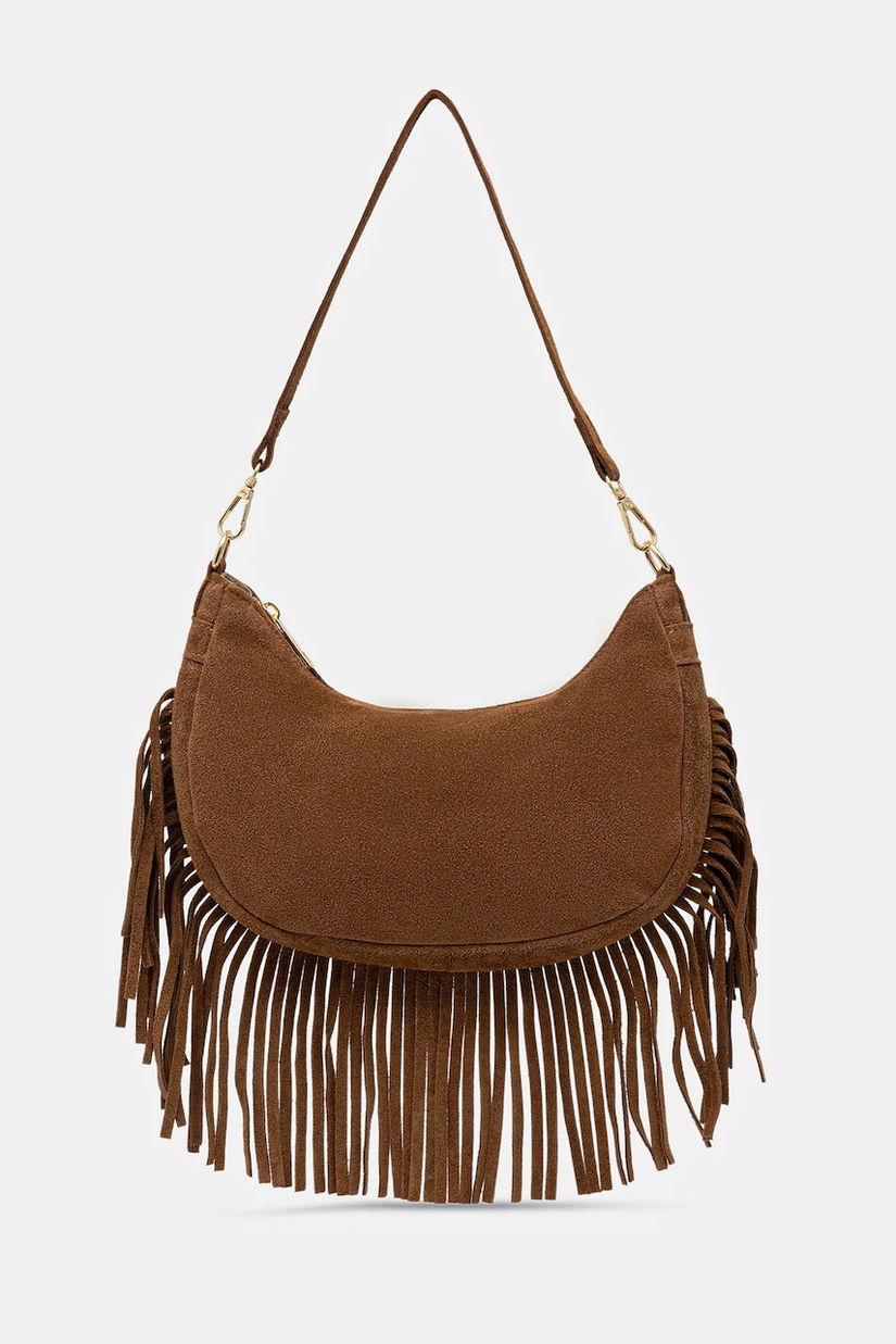 Answear.LAB geanta de mana din piele intoarsa culoarea maro