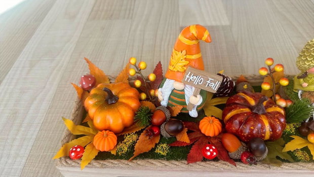 Decor de toamnă Hello Fall aranjament handmade