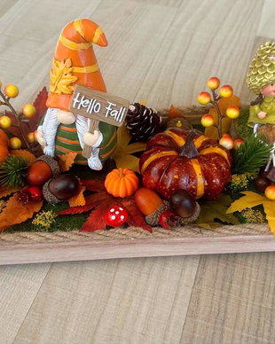 Decor de toamnă Hello Fall  aranjament handmade