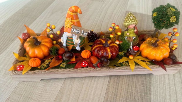 Decor de toamnă Hello Fall aranjament handmade