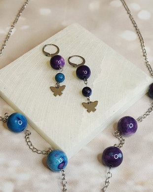 Set agate rainstone și inox