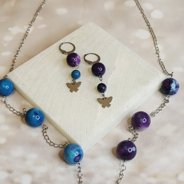 Set agate rainstone și inox