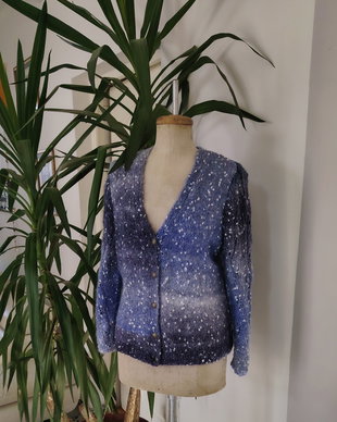 Cardigan degrade albastru