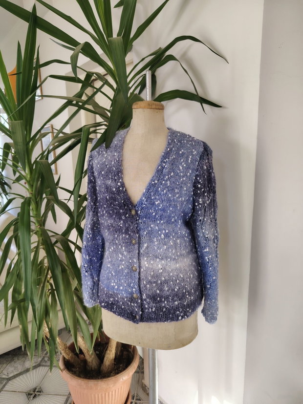 Cardigan degrade albastru