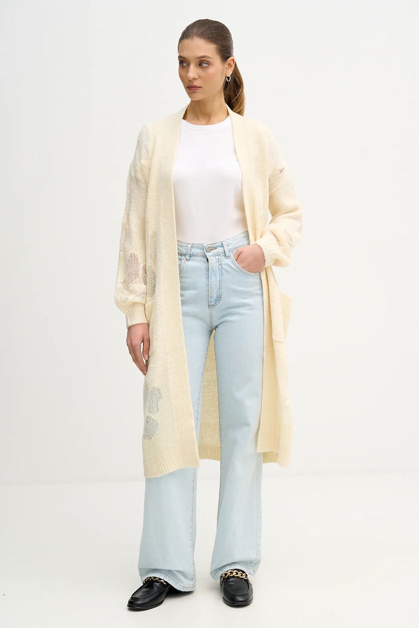 United Colors of Benetton pulover din amestec de lână culoarea bej, 18L4EN00J