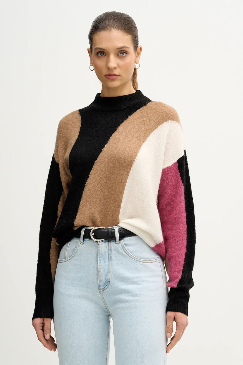 United Colors of Benetton pulover din amestec de lână culoarea negru, light, 11CZE10ER