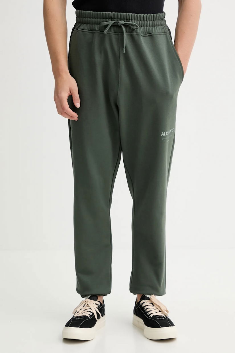 AllSaints pantaloni de trening din bumbac UNDRGRND culoarea gri, uni, M031TB