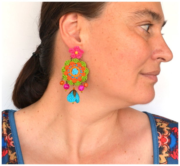 Cercei mexicani multicolori