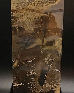 Jasp Peisaj - Sculptura cuboid piatra semipretioasa