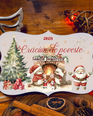 Placuta usa personalizata Craciun - Family Mouse