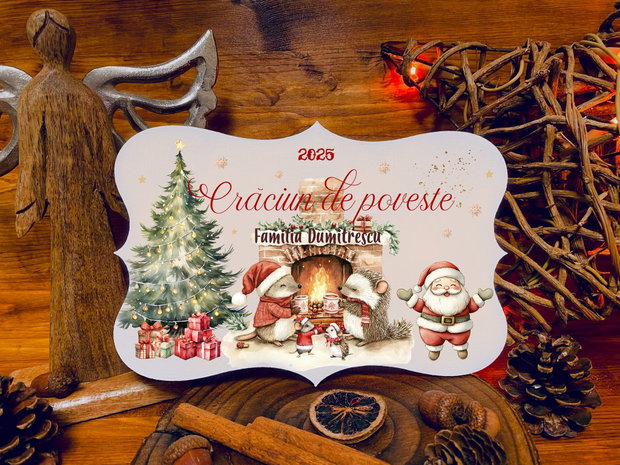 Placuta usa personalizata Craciun - Family Mouse