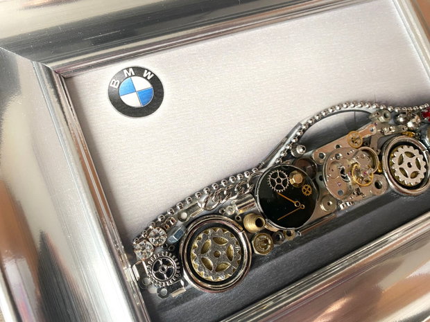 Masina model BMW Cod M 663・Tablou masina Bmw・Cadouri pentru iubit・Decoratiune din piese de ceas