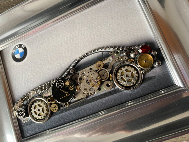 Masina model BMW Cod M 663・Tablou masina Bmw・Cadouri pentru iubit・Decoratiune din piese de ceas