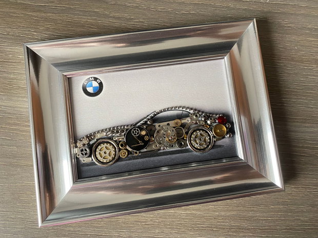 Masina model BMW Cod M 663・Tablou masina Bmw・Cadouri pentru iubit・Decoratiune din piese de ceas