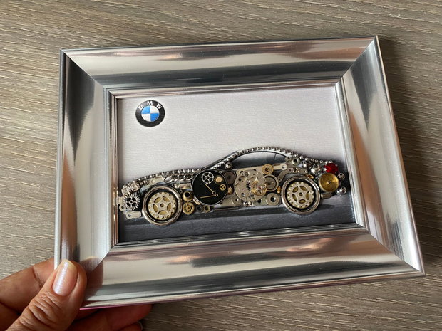 Masina model BMW Cod M 663・Tablou masina Bmw・Cadouri pentru iubit・Decoratiune din piese de ceas