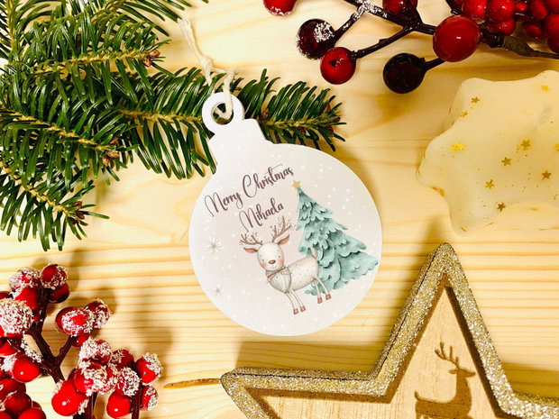Glob Craciun Personalizat Lemn -White Christmas