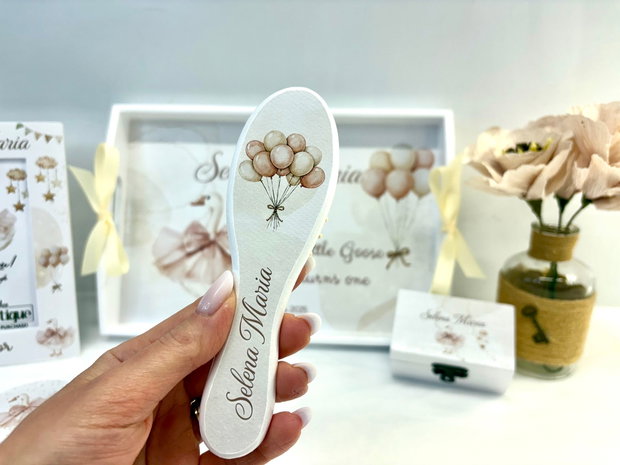 Set aniversar personalizat 1 anisor - Little goose - Tavita turta si accesorii