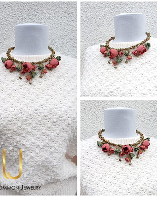 Colier statement "Earthy Boho" cu unakite