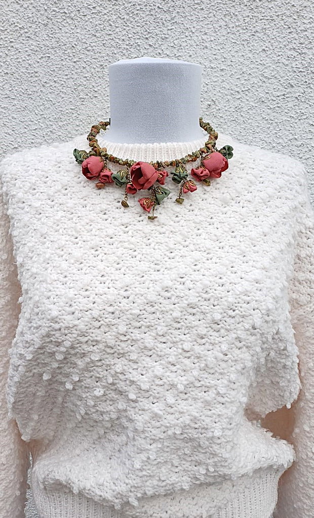 Colier statement "Earthy Boho" cu unakite