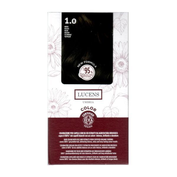 Vopsea de par, fara amoniac Negru 1.0 Lucens Umbria, 50 ml