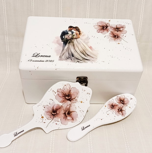 Cutie de trusou pentru mireasa cu miri romantici