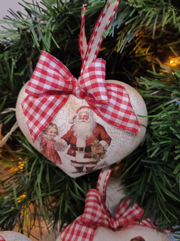 Inima lemn-Vintage Christmas