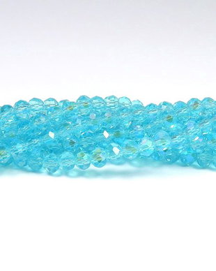 Cristale din sticla, rondelle, 2.5x2 mm, electroplacate, AB, aquamarin-A034-T-L03