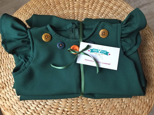 Rochita Fetite si Fusta Mama Verde Inchis