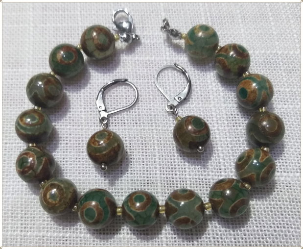 SET- AGATE DZI "3 OCHI"
