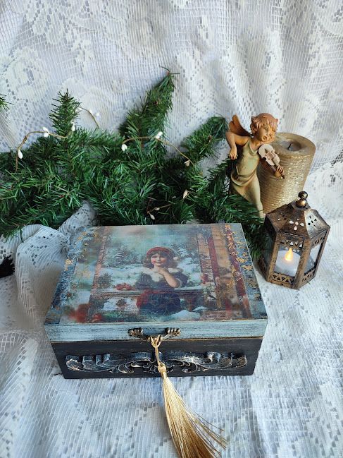 Set globuri în cutie vintage Crăciunul copilăriei