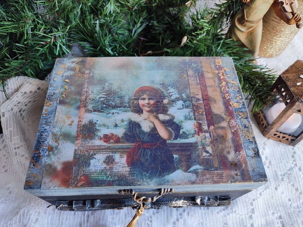 Set globuri în cutie vintage Crăciunul copilăriei