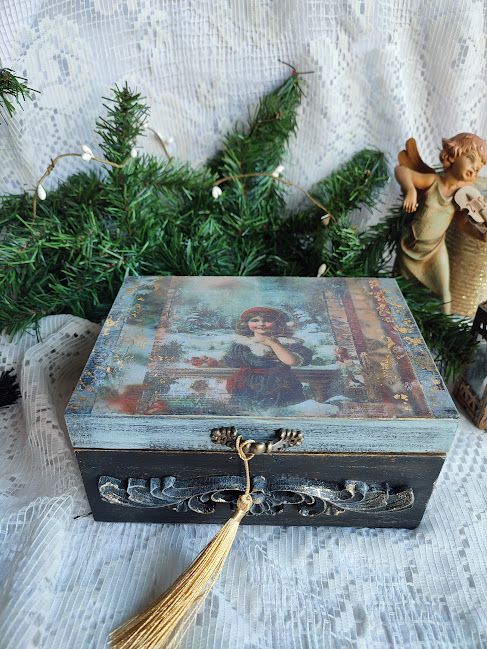 Set globuri în cutie vintage Crăciunul copilăriei
