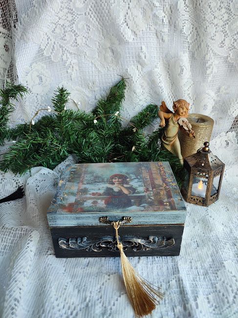 Set globuri în cutie vintage Crăciunul copilăriei