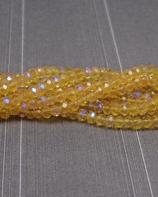Cristale din sticla, rondelle, 2.5x2 mm, electroplacate, AB, peru-L23