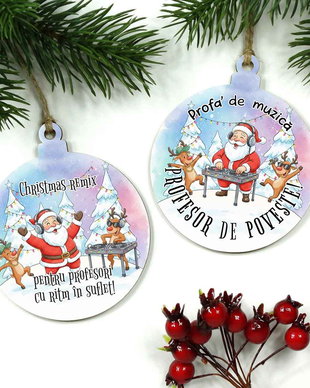 Glob din lemn personalizat pentru profesorul de muzica
