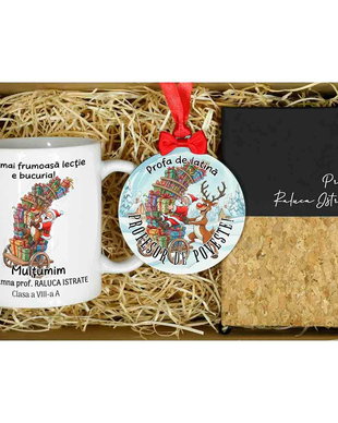 Set cadou Craciun personalizat - profesor latina