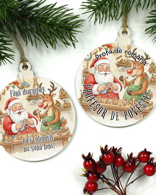 Glob lemn personalizat pentru profesoara de romana