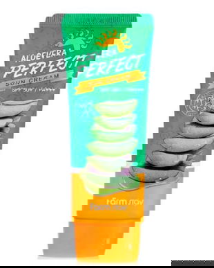 Crema Protectie Solara cu Aloe Vera SPF50+ - FarmStay Aloe Vera Perfect Sun Cream SPF50+ PA+++, 70 ml