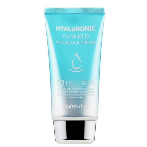 Crema Protectie Solara cu Acid Hialuronic SPF50+ - FarmStay Hyaluronic UV Shield Sun Block Cream SPF50+ PA+++, 70 g
