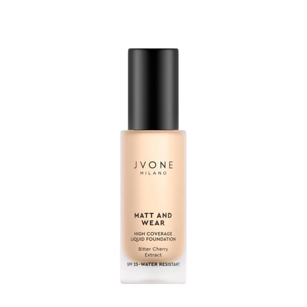 Fond de ten cu acoperire completă și SPF 25, Matt and Wear Jvone Milano 20 ml - NW15