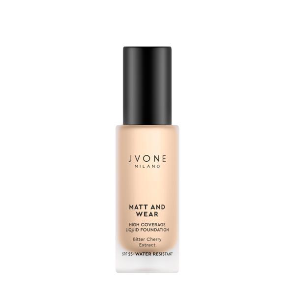 Fond de ten cu acoperire completă și SPF 25, Matt and Wear Jvone Milano 20 ml - NW20